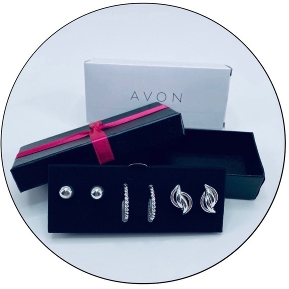 INSTANT CLASS 3 PAIR EARRING GIFT SET - AVON